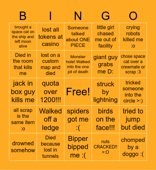 Lethal Birthday Stream! Bingo Card