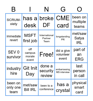 Intune Bingo Card