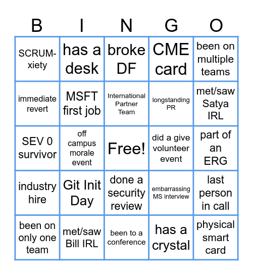 Intune Bingo Card