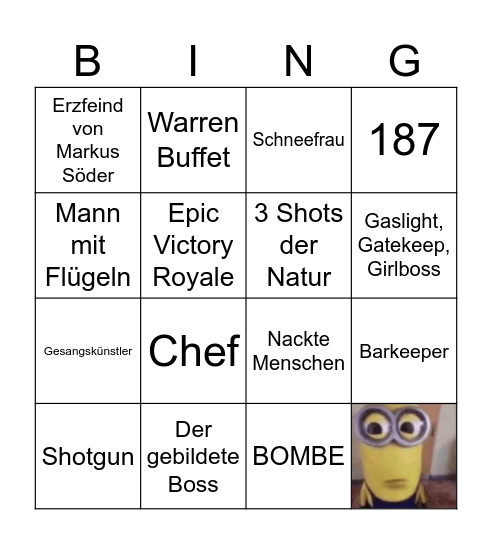 :p Bingo Card