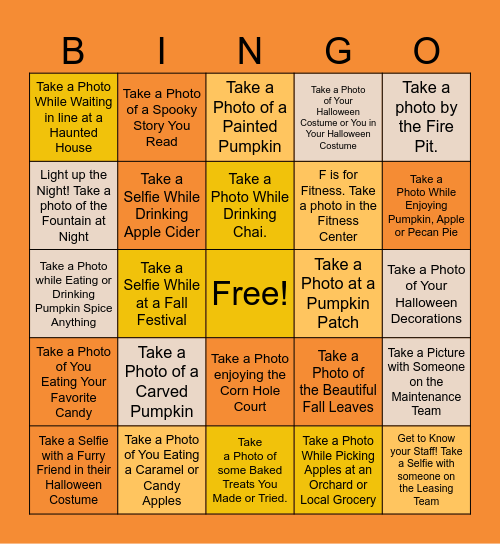 Latitude Resident Halloween Bingo Card