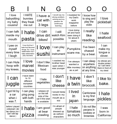 Dynamic Duo Bingo Card