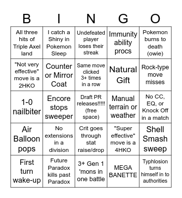 C2GS Draft League Season 5 Week 4 Bingo Card