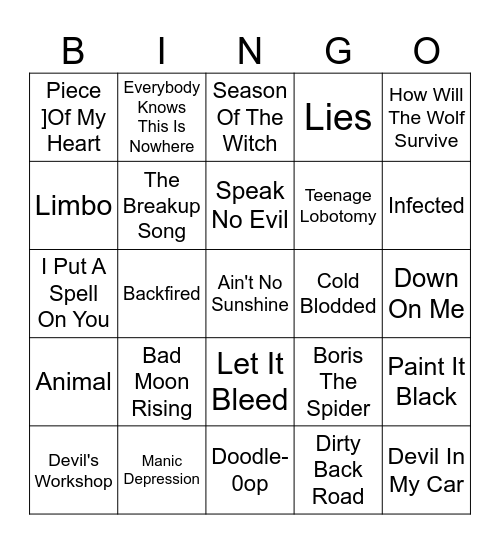 Vinyl Bingo - Spooky Edition Bingo Card