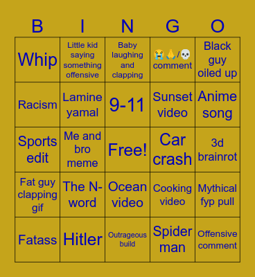 Instagram bingo Card