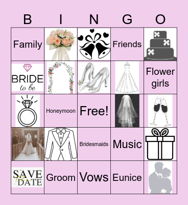 Bridal Shower Bingo Card