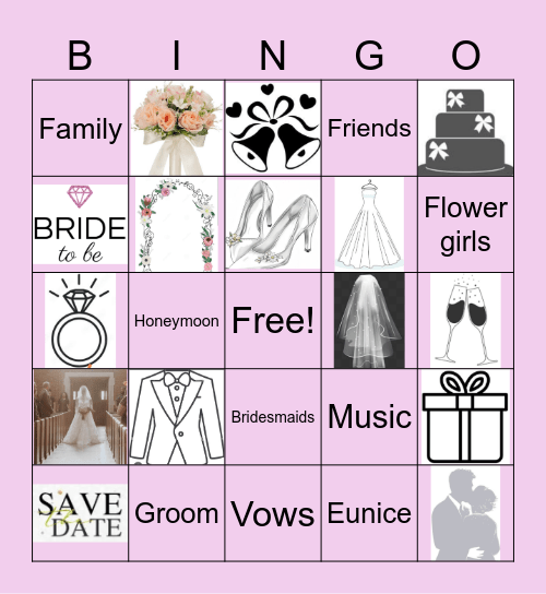 Bridal Shower Bingo Card