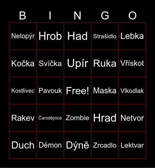 HALLOWEEN Bingo Card