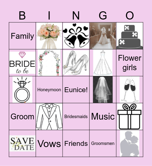 Bridal Shower Bingo Card