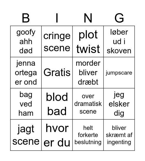 gyser bingo Card