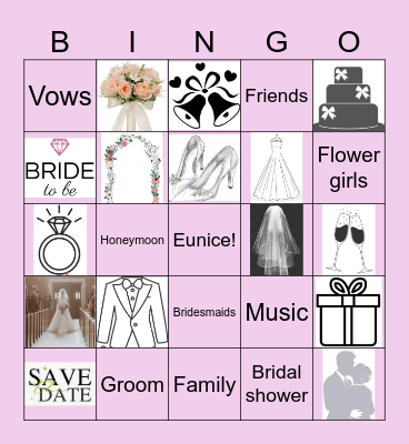 Bridal Shower Bingo Card