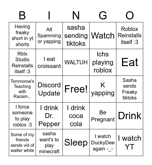 Codey's bingo! Bingo Card