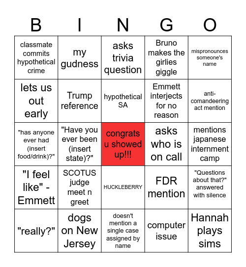 judge bingo Card
