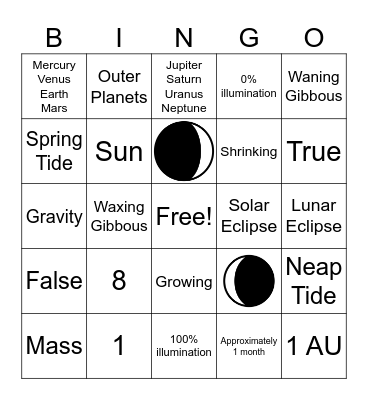 Space Bingo Card