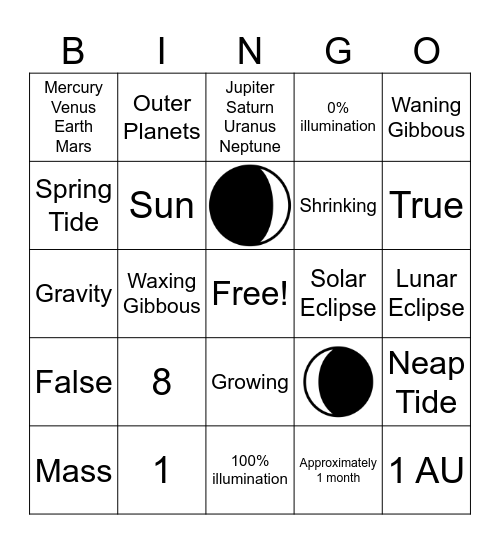 Space Bingo Card