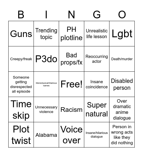 Tt bingo Card