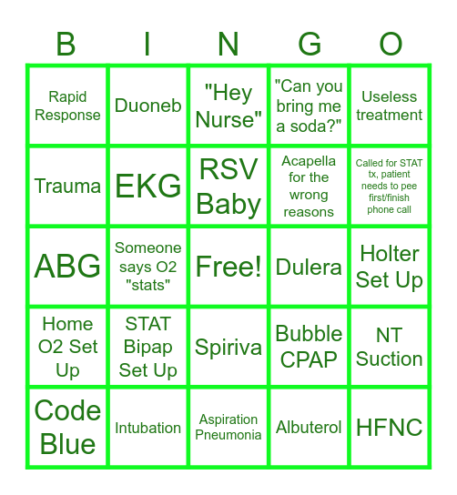 RT WEEK BINGO Card