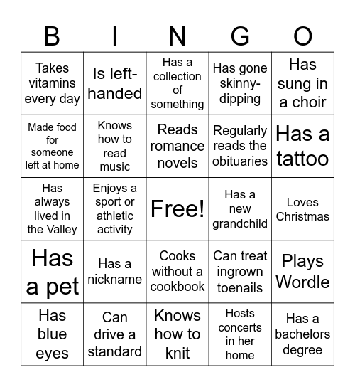 We Shall Be Known! Bingo Card
