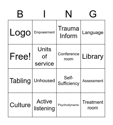 FSA Bingo Card