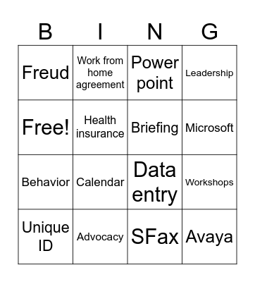 FSA Bingo Card