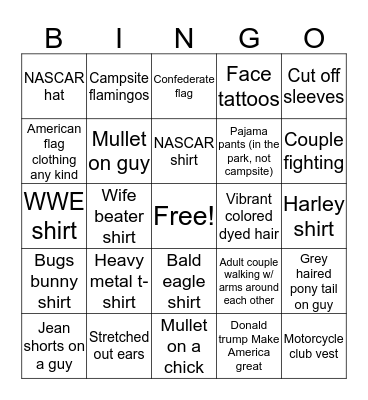 What you see at Knoebels Bingo Card