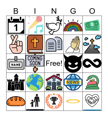 Lord's Prayer Bingo Card