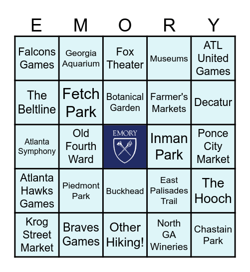 Emory Pediatrics Recruitment Social Bingo Card