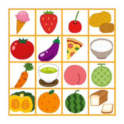 Food Bingo! Bingo Card