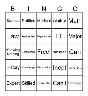 ASL 3: Abilities and Knowledgeable Bingo Card