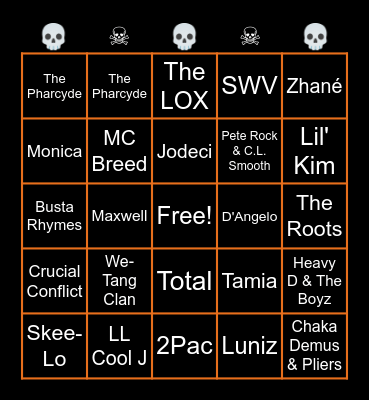 R & B-ingo Bingo Card