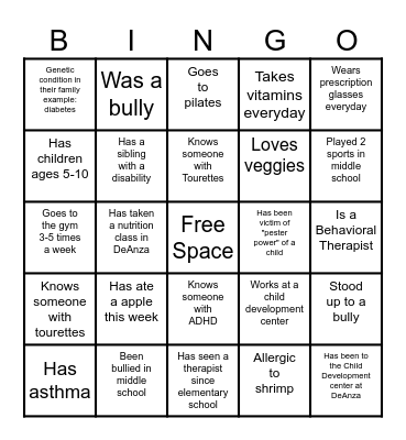 Chapter 11 Bingo Card