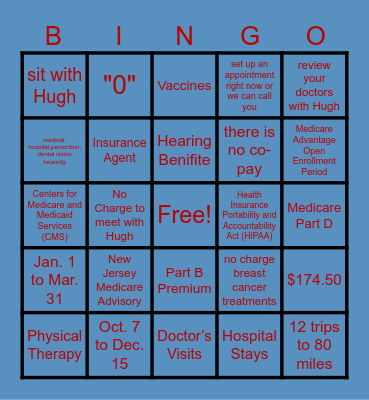 MEDICARE BINGO Card