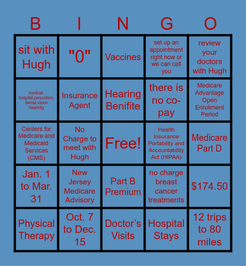 MEDICARE BINGO Card