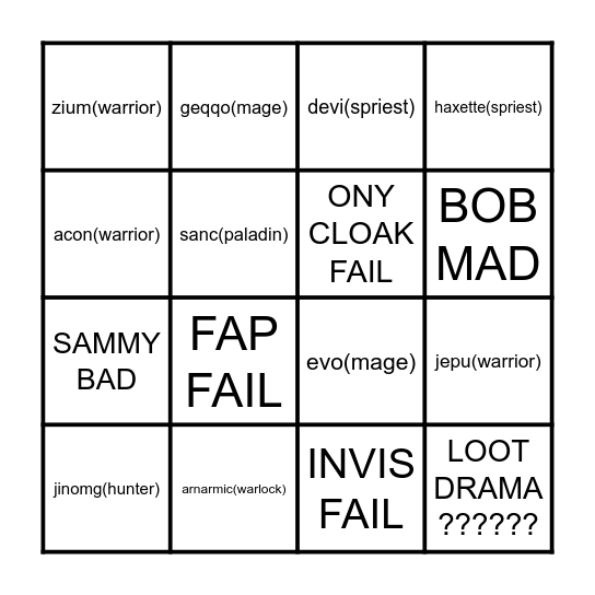 BENCH BINGO!!! + MEMES Bingo Card