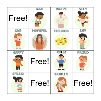 Feelings Bingo Card