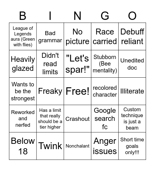 Marachibasu Bingo Card