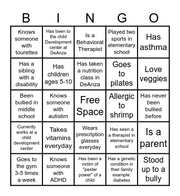 Chapter 11 Bingo Card