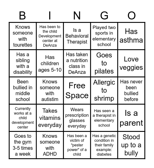 Chapter 11 Bingo Card