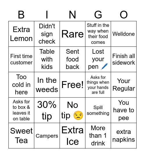 Server Bingo Card