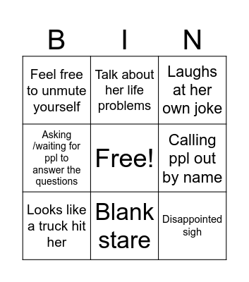 Spanish teacher Bingo Card