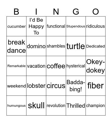 P.I. BINGO! Bingo Card