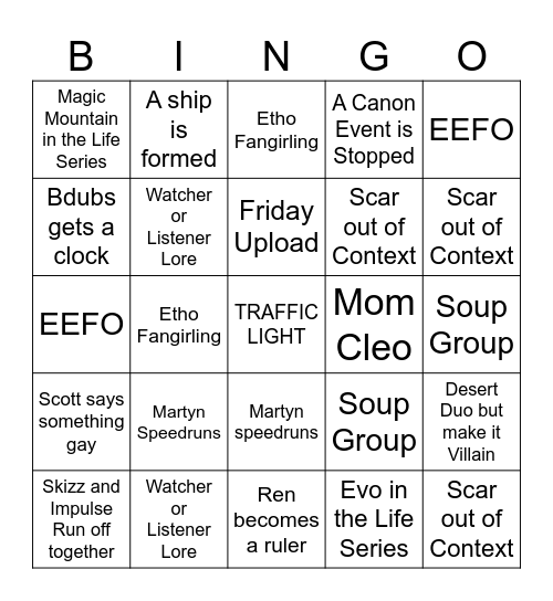 Session 1 Bingo Card