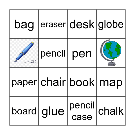 CLASSROOM OBJECTS Bingo Card