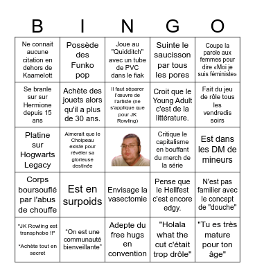 Bingo du Chouffin spé Harry Potter Bingo Card