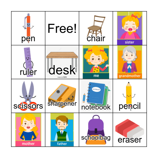 School things Bingo Card