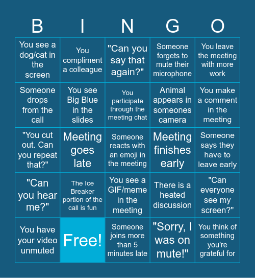 Achieve Collaborative Bingo! Bingo Card