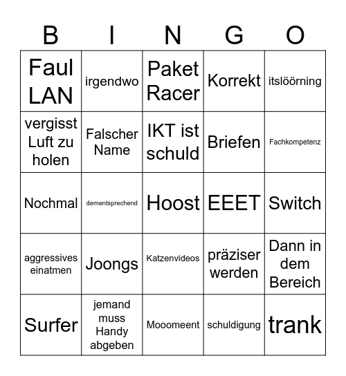 Krüger Bingo v.2 Bingo Card