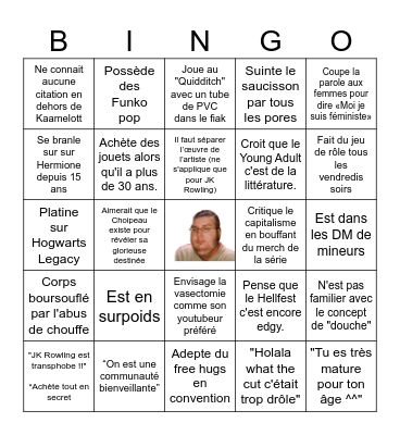 Bingo du Chouffin spé Harry Potter Bingo Card