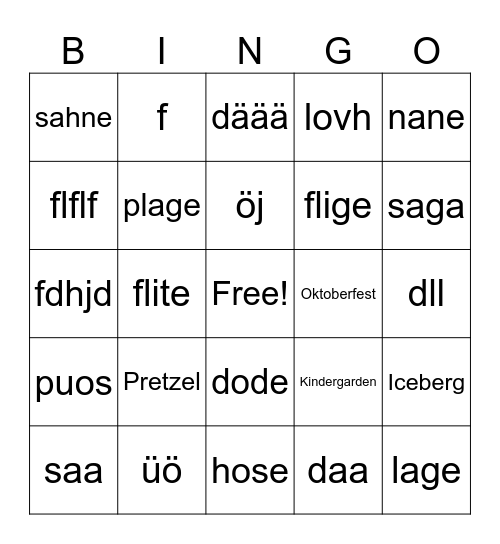 How German is American? Bingo Card