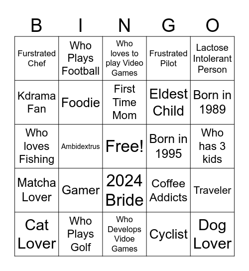 Fun Fact Bingo Card